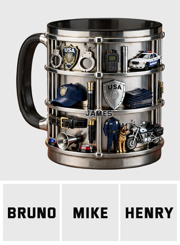 Serve And Protect - Personalized Police Officer Accent Mug & Coaster