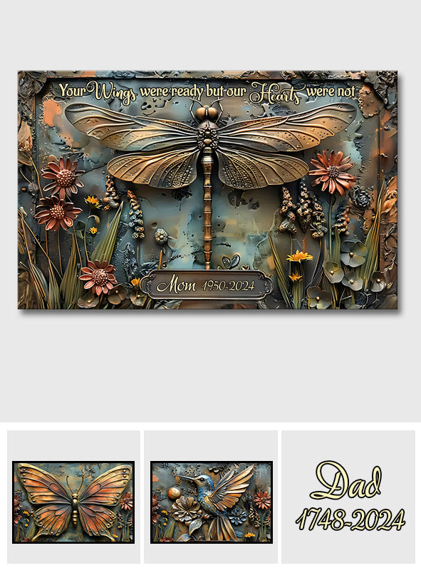 Your Wings Were Ready But Our Hearts Were Not - Personalized Memorial Canvas And Poster