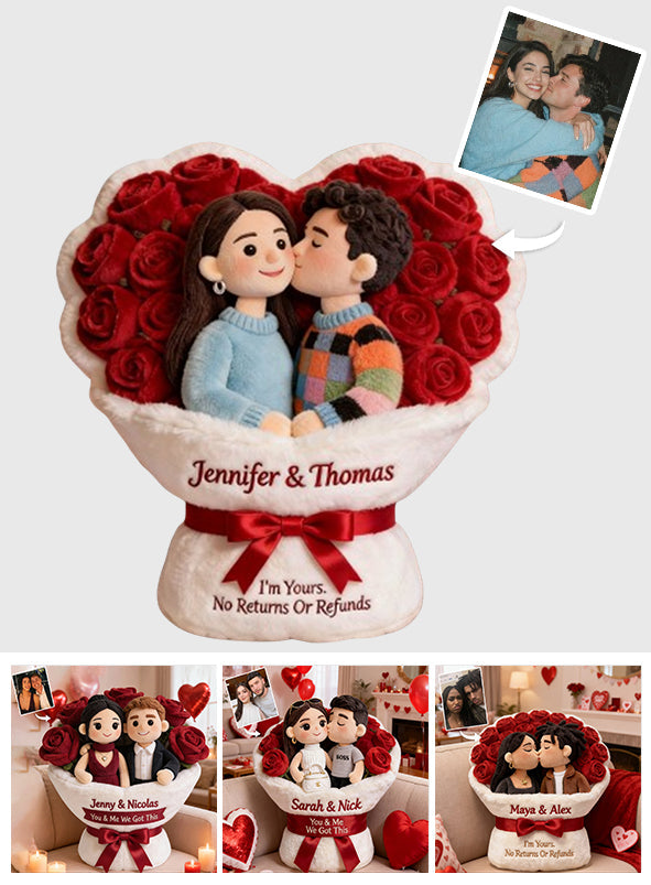 You & Me We Got This - Personalized Couple Faux Fur Shaped Pillow