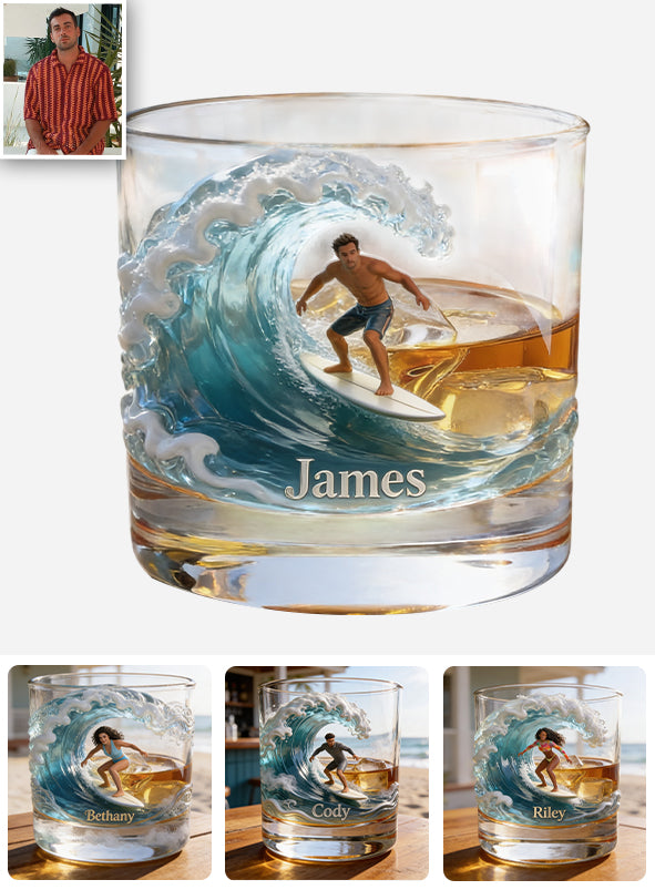 Liebe Surfen - Personalisierbares Whiskeyglas