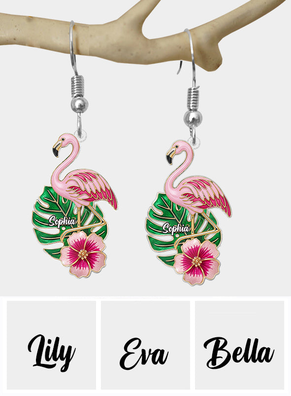 Sommerflamingo – Personalisierte Flamingo-Ohrringe