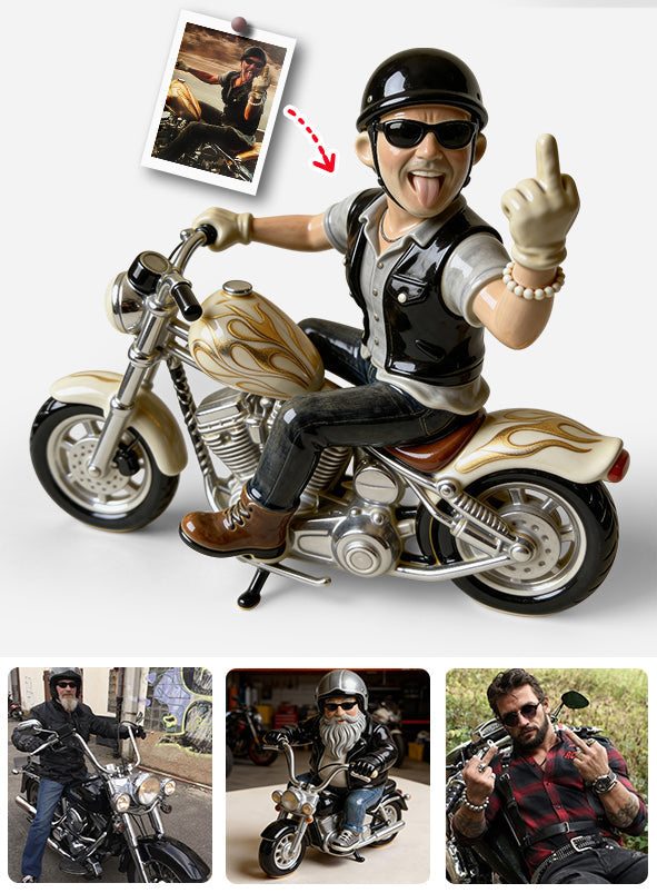 Lustiges Geschenk für Biker – personalisierte Acrylplakette in Bikerform