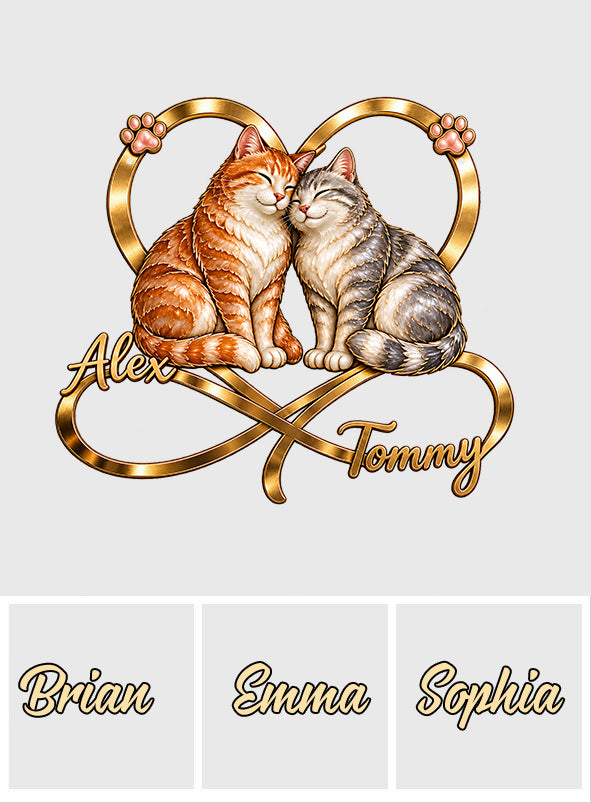 Du & Ich Wir Schaffen Das - Personalisierte Katzen 3D Metall-Schild