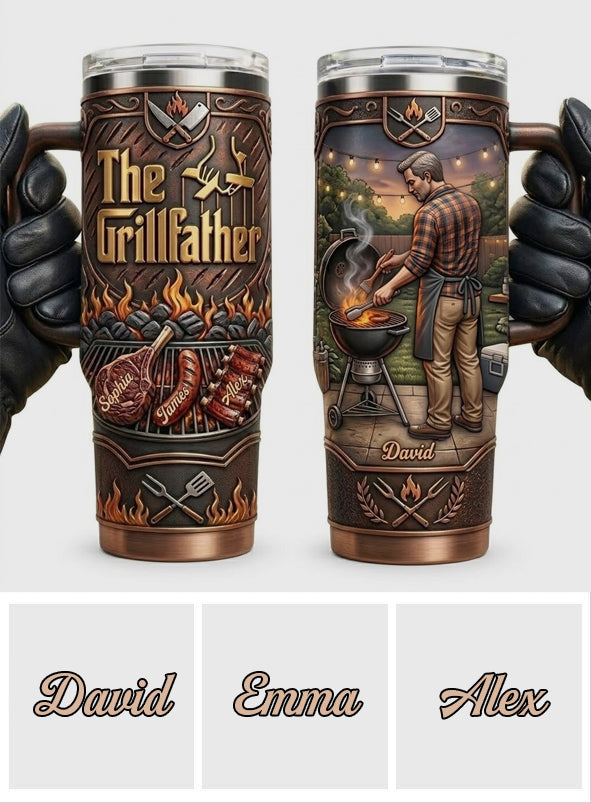 Der Grillvater - Personalisierter Vater-Tumbler mit Griff