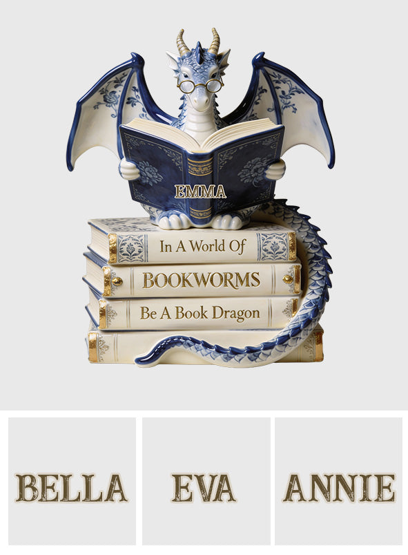 In A World Of Bookworms Be A Book Dragon - Personalized Book Custom Shaped Acrylic Plaque