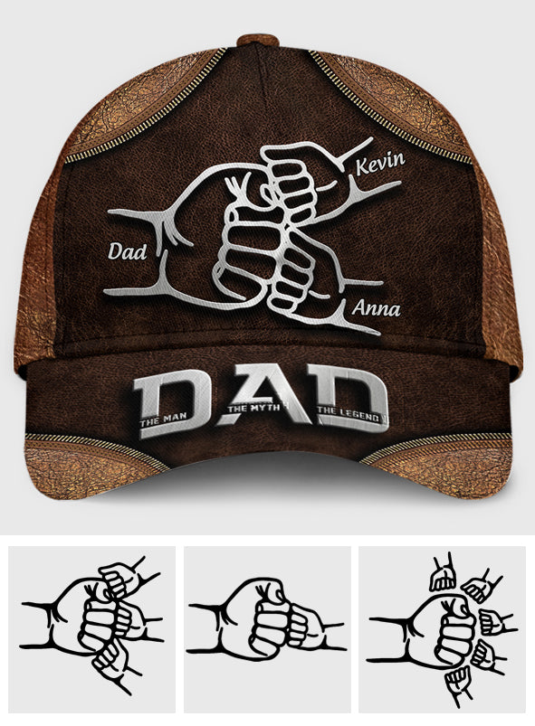 Dad The Man The Myth The Legend First Bump - Personalized Father Classic Cap