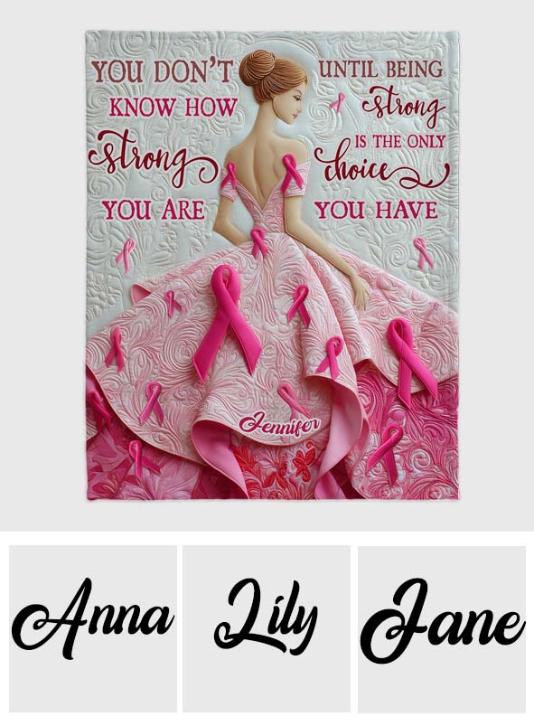 You Are Strong - Personalized Breast Cancer Awareness Blanket