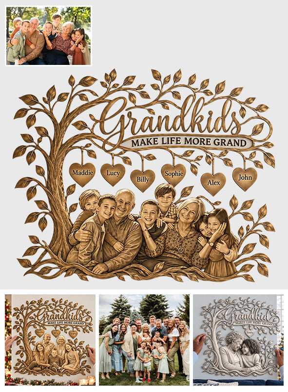 Grandkids Tree - Personalized Grandma Cut Metal Sign