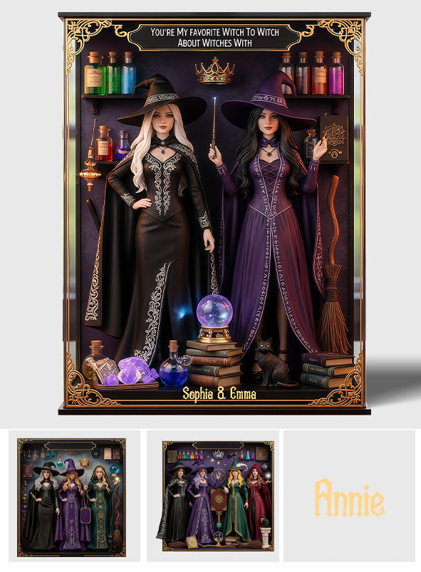 Wir sind nicht Sugar & Spice – Personalisierte Hexen-Acrylplakette in individueller Form