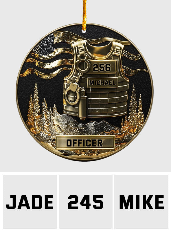 Dienen und schützen, frohe Weihnachten 2025 – personalisierter Polizei-Weihnachtsschmuck