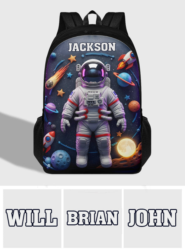 Astronaut und Weltraum – Personalisierter multifunktionaler Kinderrucksack