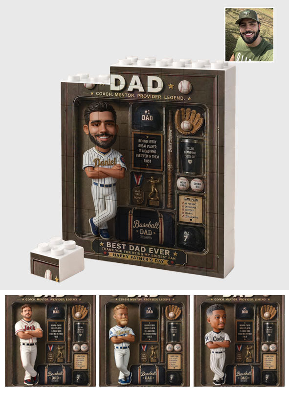 Bester Papa Aller Zeiten - Personalisierte Baseball-förmige Bauklötze