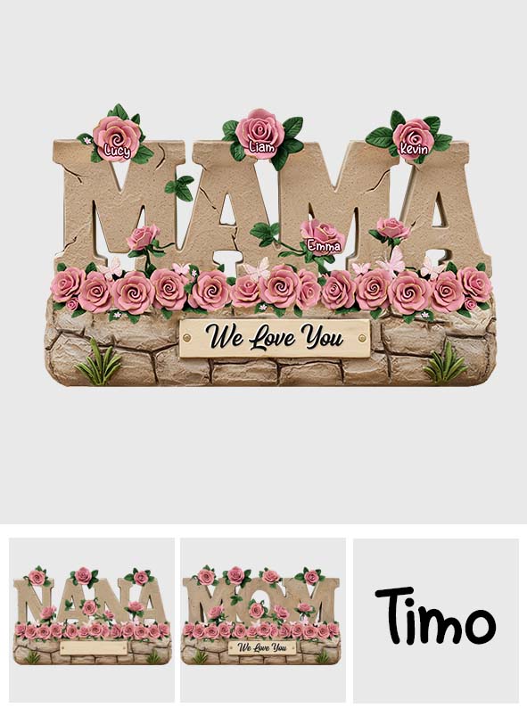 Beautiful Garden Gift For Mom, Grandma - Personalized Mother Custom Shaped Acrylic Plaque