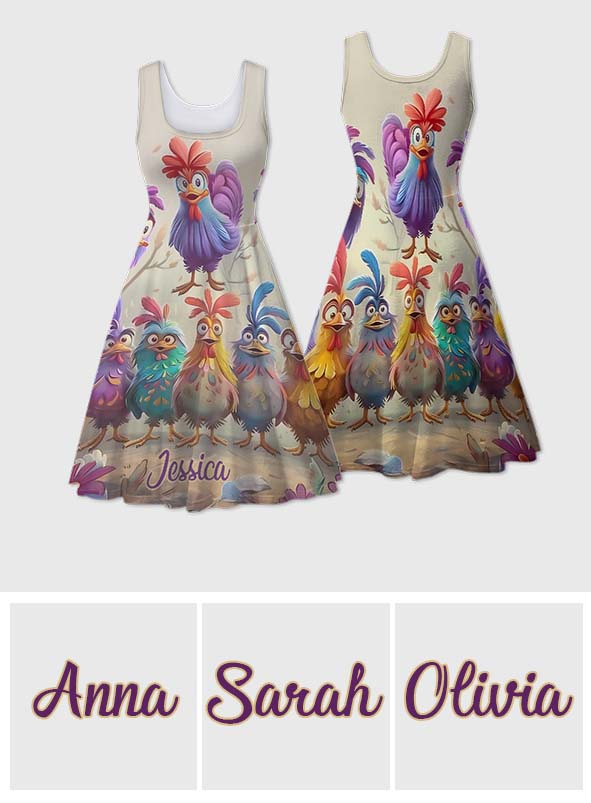 Chicken Lovers - Personalized Chicken Sleeveless Dress