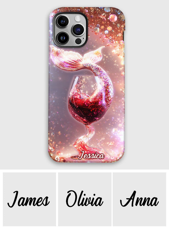 Ich trinke wie ein Fisch, ich bin eine Meerjungfrau – Personalisierte Handyhülle mit Weinmotiv