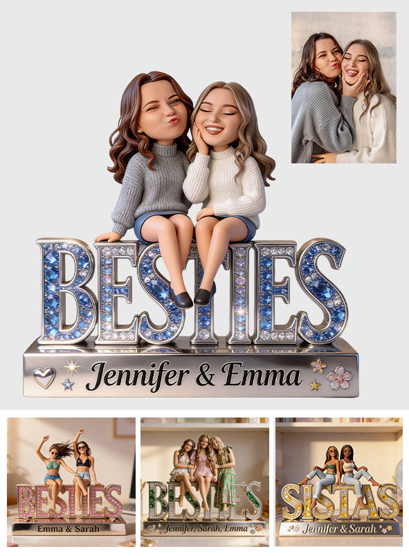 Custom Any Photo Best Gift For Bestie - Personalized Bestie Custom Shaped Acrylic Plaque