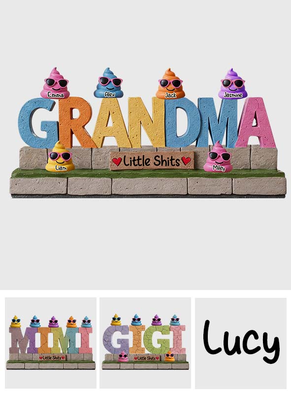 Omas kleine Scheißer – Personalisierte, individuell geformte Acrylplakette für Oma