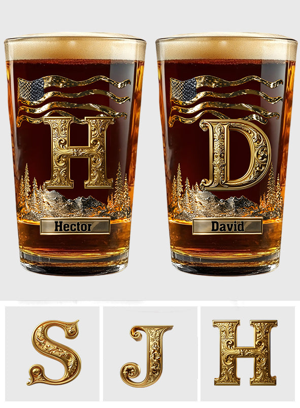 Alphabet Initial For Beer Lovers - Personalized Whisky Beer Glass