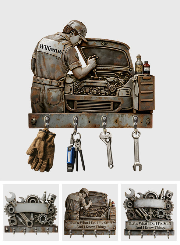 Mechanic Gift - Personalized Mechanic Custom Shaped Hanging Rack