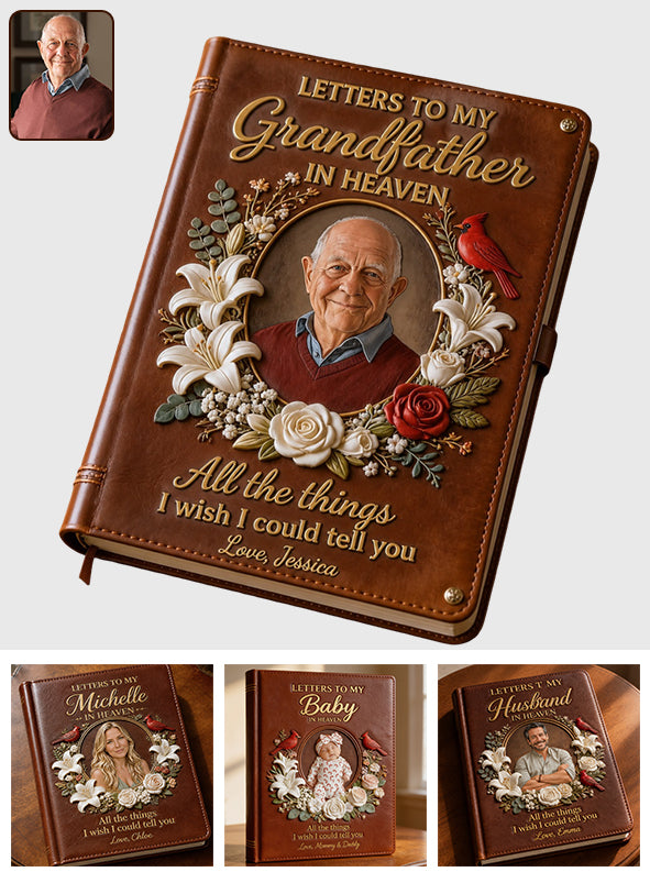 Letter To Heaven - Personalized Memorial Leather Journal