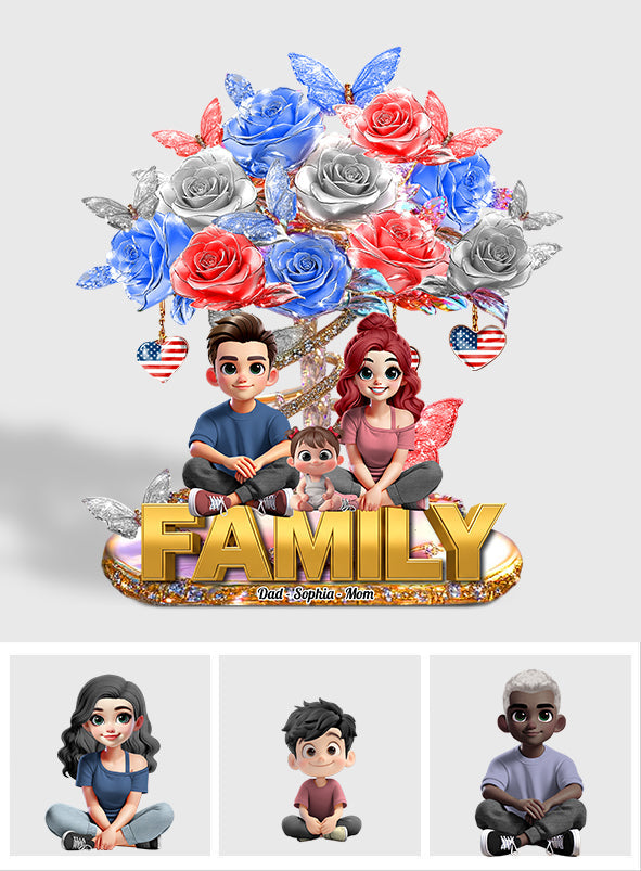 Für immer Familie – Personalisierte Acrylplakette in individueller Familienform