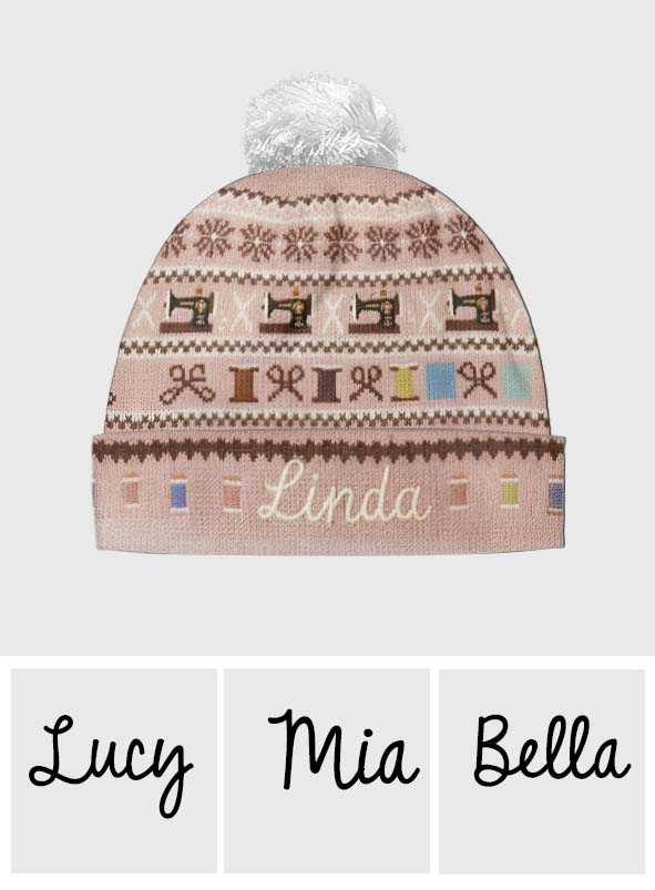 Nähmaschine & Garnrolle – Personalisierte Nähmütze