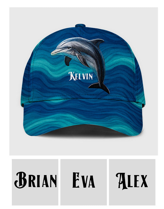 Dolphin And Wave - Personalized Dolphin Classic Cap