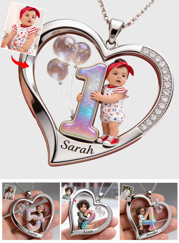 Custom Any Photo - Personalized Kid Shaped Metal Pendant Necklace