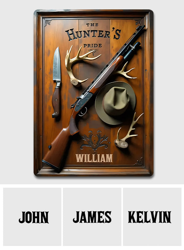 Der Stolz des Jägers – Personalisiertes rechteckiges Metallschild für die Jagd