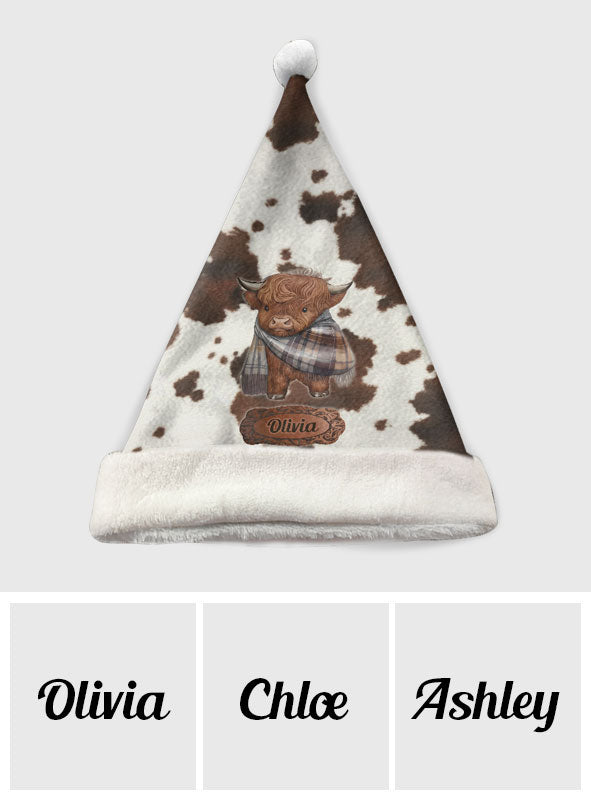Liebe zu Hochlandrindern – Personalisierte Hochlandrind-Weihnachtsmannmütze