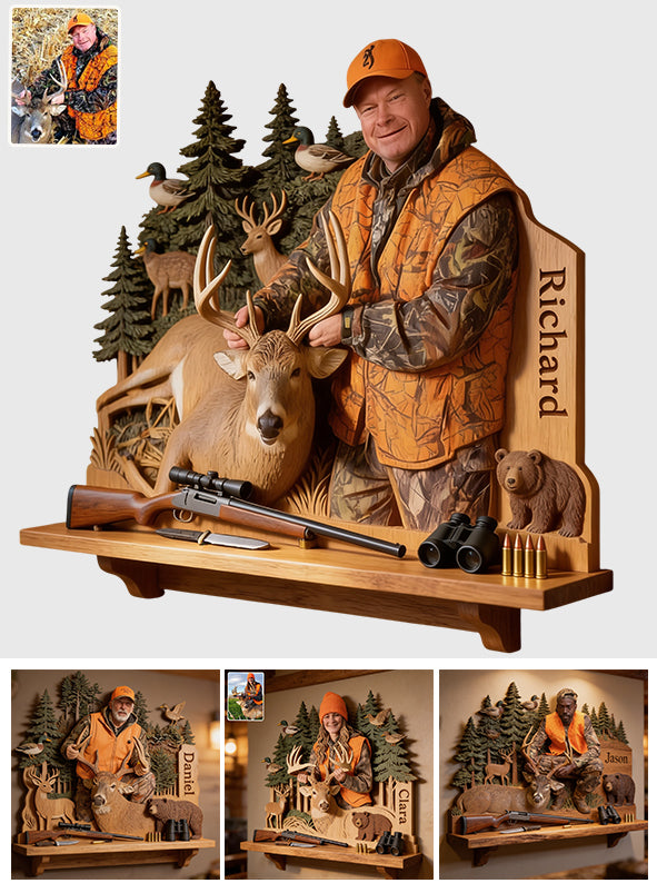 Wild Hunting - Personalized Hunting Wooden Floating Shelf