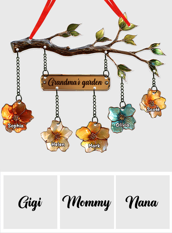 Grandma's Garden - Personalized Grandma Ornament With Charm