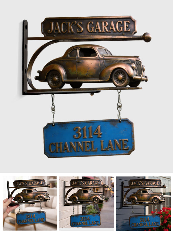 Custom Name Car Garage - Personalized Car Lover Wooden Wall Mount Sign