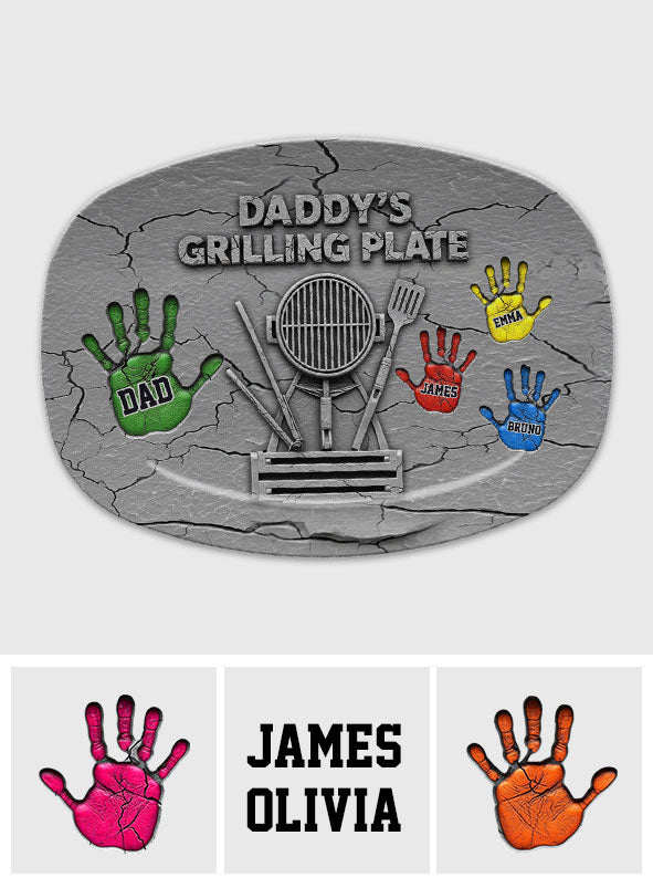 Daddy's Grilling Plate - Personalized Father Plate