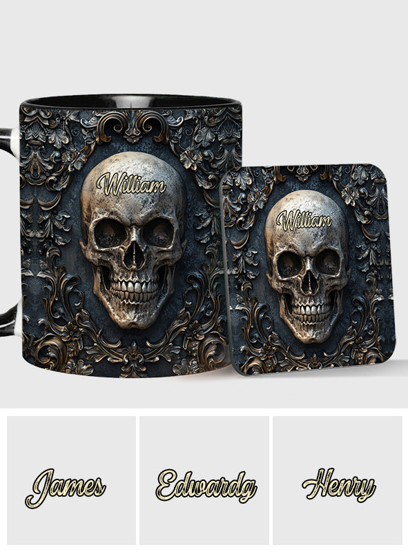 Berühr meinen Kaffee und ich trinke ihn aus deinem Schädel – personalisierte Tasse mit Totenkopf-Akzent