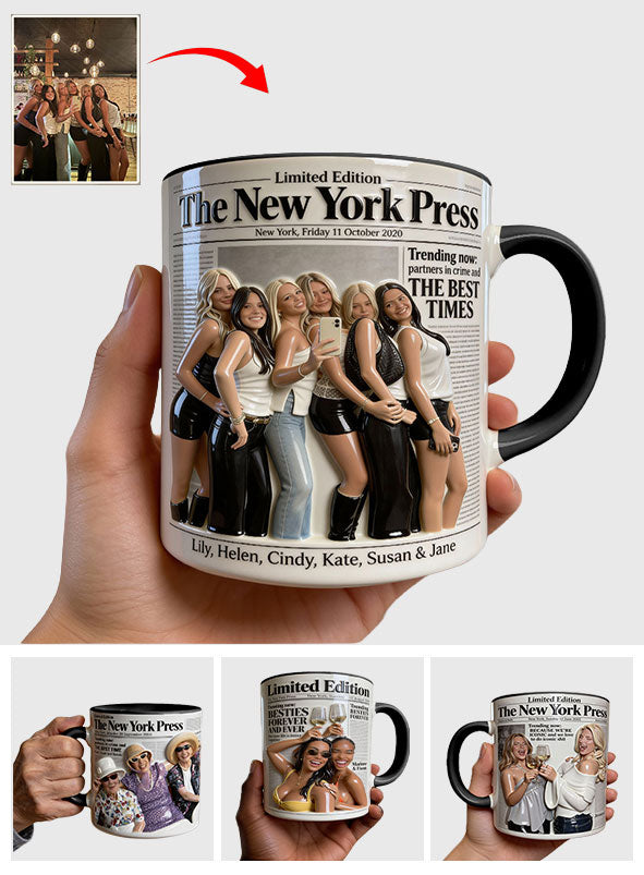 Besties Forever - Personalized Bestie Accent Mug