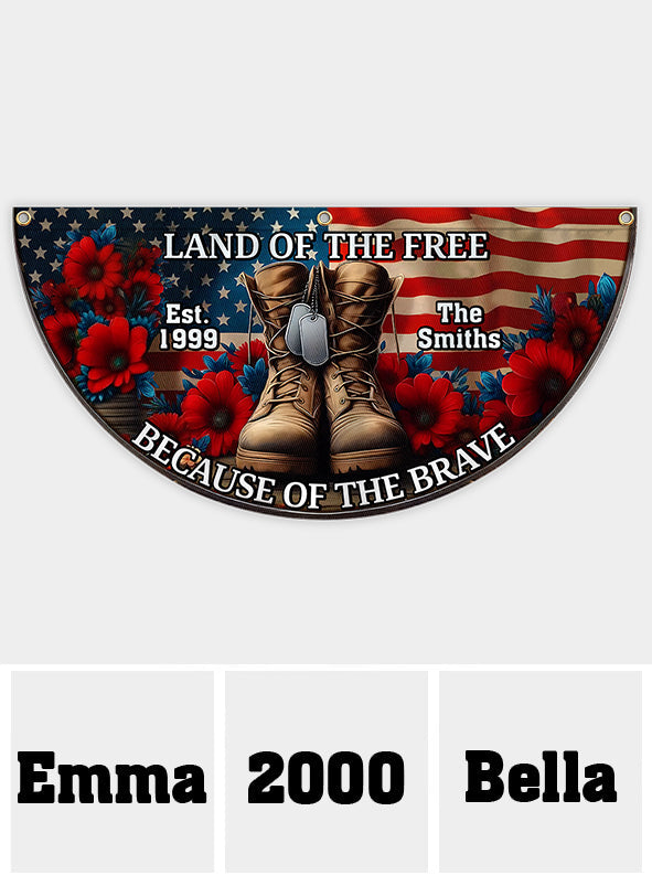 Because Of The Brave - Personalized Veteran Pleated Fan Flag