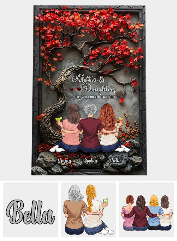 Mutter und Kinder – für immer verbunden – Personalisierte Leinwand und Poster für Mutter