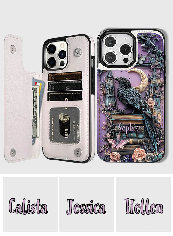 Dark Academia Buchleser – Personalisierte, faltbare Handyhülle im Buchformat