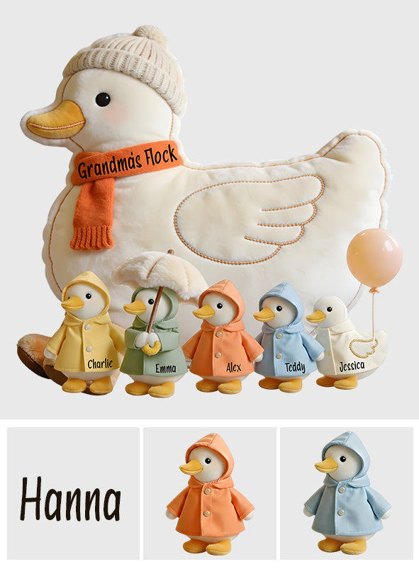 Grandma's Flock - Personalized Grandma Premium Faux Fur Pillow