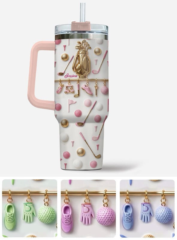 Lebe Golf – Personalisierter Golfbecher mit Henkel