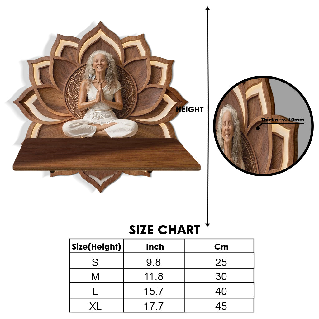 Just Breathe - Personalisierte Yoga Holz Wandregal