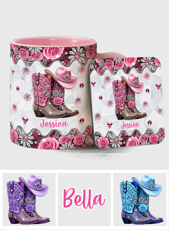 Cowgirl-Stiefel – Personalisierte Tasse mit Cowgirl-Motiv