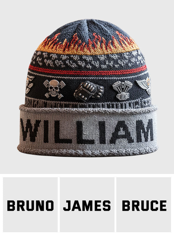 Flame & Engine - Personalisierte Biker-Mütze