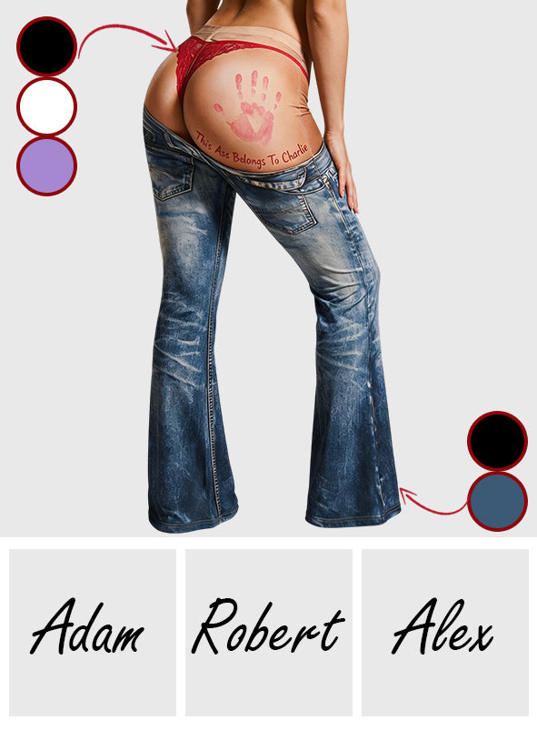 This Ass Belongs To You - Personalized Spicy Couple Flare Pants