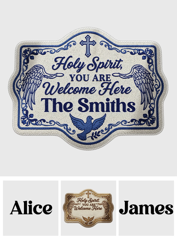 Heiliger Geist, du bist hier willkommen - Personalisierter christlicher rutschfester getufteter Teppich