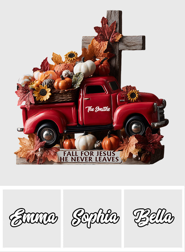 Verliebe dich in Jesus – Personalisierte Acrylplakette in Herbstform