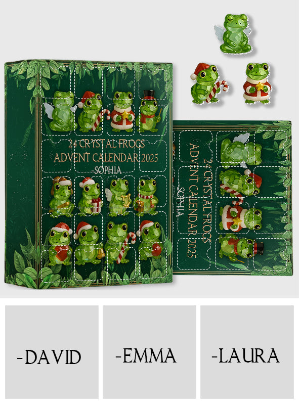 Froschliebhaber – Personalisierter Frosch-Adventskalender mit Ornamenten