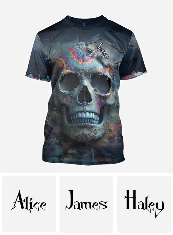 Sugar Skull - Personalized Skull All Over Shirt