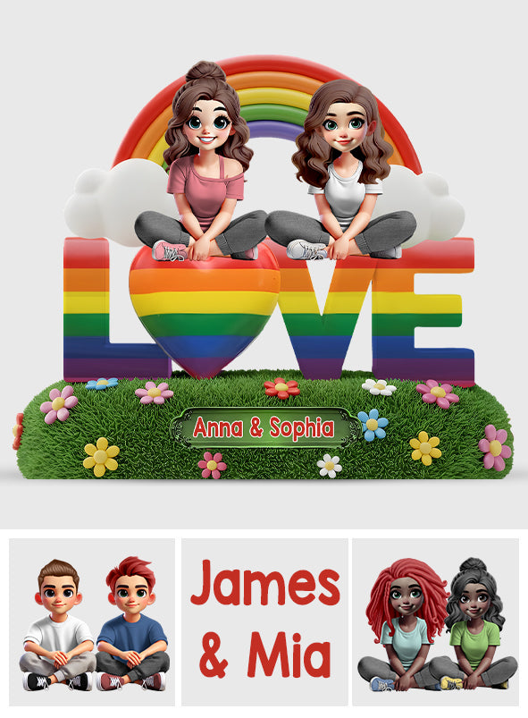 Liebe ist Liebe – Personalisierte Acrylplakette zur Unterstützung der LGBT-Community in individueller Form